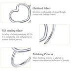 Exquisite 925 Sterling Silver Heart Rings For Women Romantic Statement Jewelry