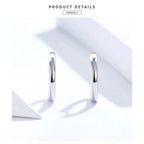 Genuine Sterling Silver Hoop Earrings Elegant Rose Gold Color Women’s Fashion jewelry SCE808
