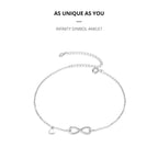 Elegant 925 Sterling Silver Infinity Chain Anklet Trendy Summer Foot Jewelry Anklets