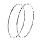 Stylish 925 Sterling Silver Large Hoop Earrings for Women Trendy Circle Endless Huggie Big Hoops (30/40mm)