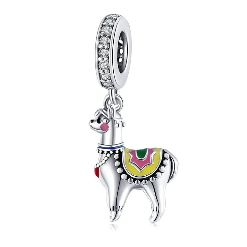 Sterling Silver Panda Charm with Bamboo - Compatible Bracelets - Alpaca - Charms