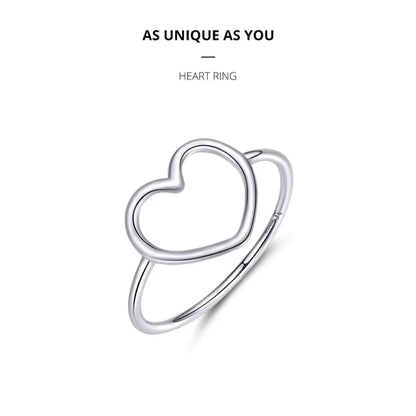 Exquisite 925 Sterling Silver Heart Rings for Women - Romantic Statement jewellery