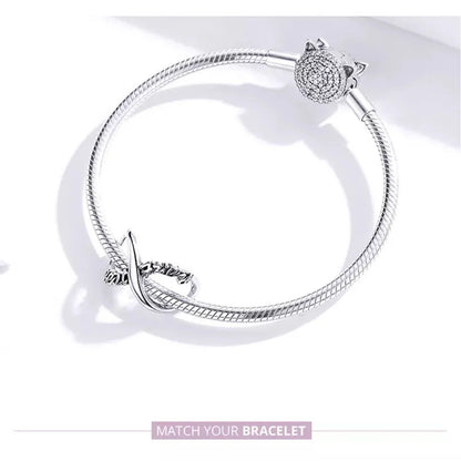 925 Sterling Silver Clear 5A Crystal Collection Family Heart Cross Charm Beads for Bracelet & Necklace Pendant - Charms