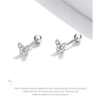 925 Sterling Silver Star And Butterfly Stud Earrings Delicate Fine Jewelry
