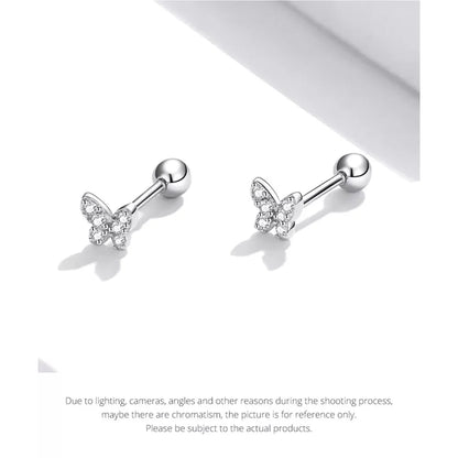 925 Sterling Silver Star and Butterfly Stud Earrings - Delicate Fine jewellery
