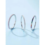 925 Sterling Silver Cz Simulated Diamond Stackable Ring Platinum Plated Eternity Bands For Women Rings