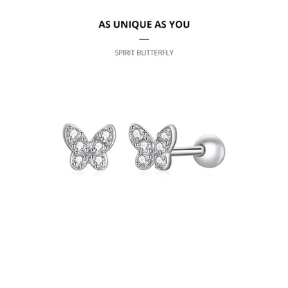925 Sterling Silver Star and Butterfly Stud Earrings - Delicate Fine jewellery