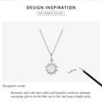 925 Sterling Silver White Opal Sun Pendant Necklace Apollo Chain for Women Necklaces