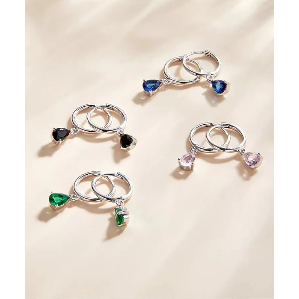 Exquisite ISHWAR Water Drop Earrings | 925 Sterling Silver | 4 Colors | Statement jewellery SCE1018