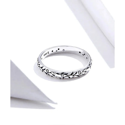 Vintage 925 Sterling Silver Embossed Pattern Ring - Elegant Fine jewellery for Women - Rings