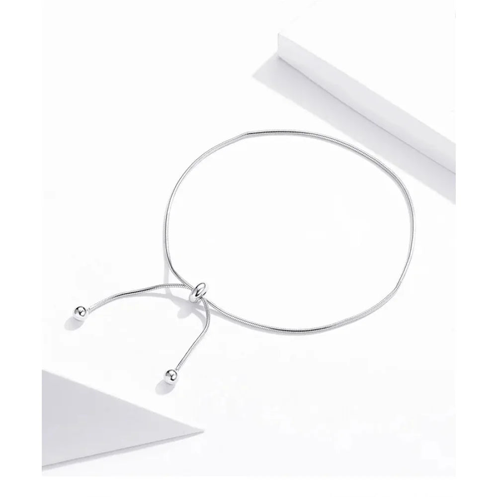 Stylish 925 Sterling Silver Adjustable Snake Charm Anklet - SCT016 - Anklets