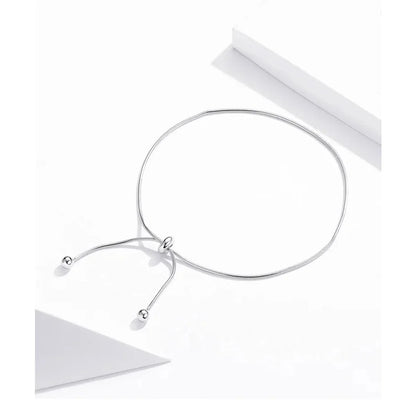 Stylish 925 Sterling Silver Adjustable Snake Charm Anklet - SCT016 - Anklets