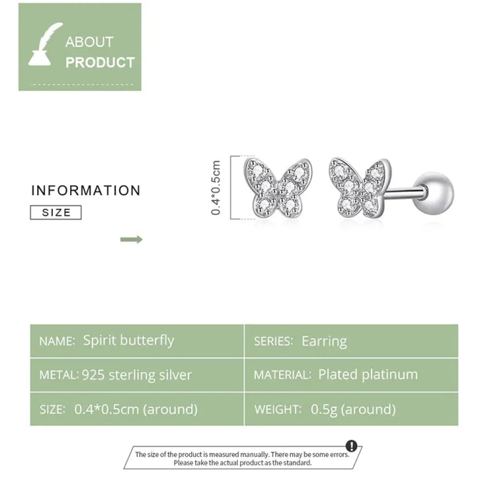 925 Sterling Silver Star and Butterfly Stud Earrings - Delicate Fine jewellery
