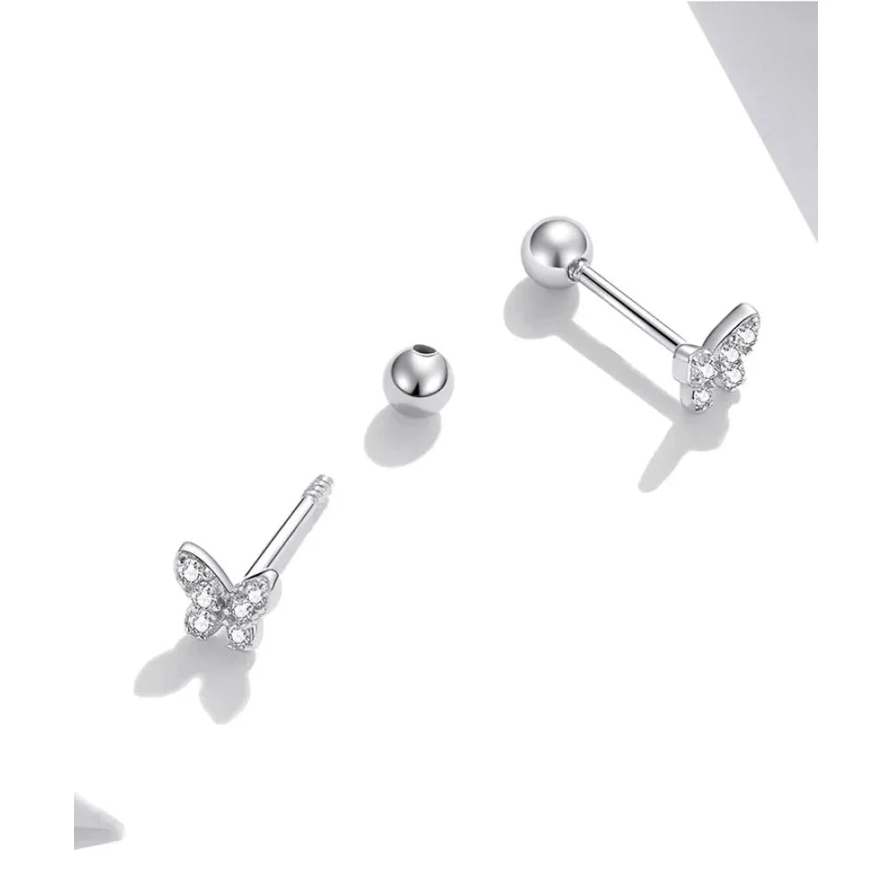 925 Sterling Silver Star and Butterfly Stud Earrings - Delicate Fine jewellery