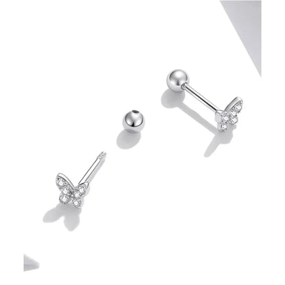925 Sterling Silver Star and Butterfly Stud Earrings - Delicate Fine jewellery