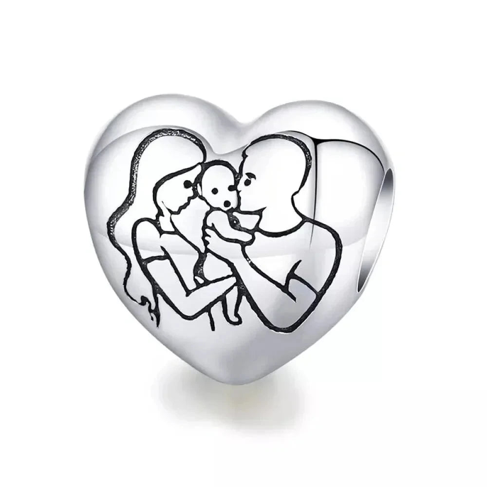 925 Sterling Silver Maternal Love Charm DIY - Touching Baby Feet Pendant for Bracelet - Bsc494 - Charms