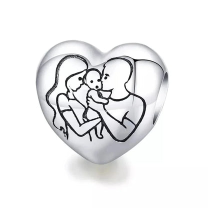 925 Sterling Silver Maternal Love Charm DIY - Touching Baby Feet Pendant for Bracelet - Bsc494 - Charms