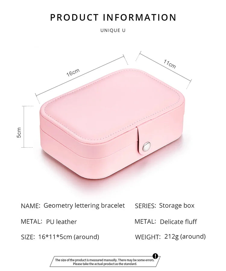 Treasure Keeper: Pink PU Leather jewellery Box for Rings Necklaces & More - Jewelry Boxes