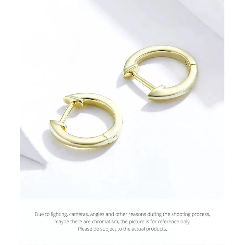 Genuine Sterling Silver Hoop Earrings - Elegant Rose Gold Color - Women’s Fashion jewellery SCE808