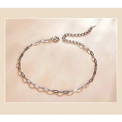 925 Sterling Silver Gold Cable Chain Bracelet | Hollow Link Women’s Fashion jewellery SCB221 - Bracelets