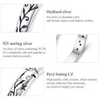 Vintage 925 Sterling Silver Embossed Pattern Ring Elegant Fine Jewelry For Women Rings