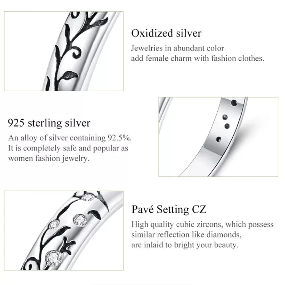 Vintage 925 Sterling Silver Embossed Pattern Ring - Elegant Fine jewellery for Women - Rings