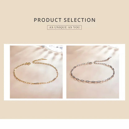 925 Sterling Silver Gold Cable Chain Bracelet | Hollow Link Women’s Fashion jewellery SCB221 - Bracelets