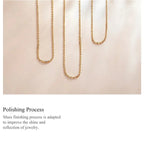 Authentic Gold Color 925 Sterling Silver Basic Cable Chain Necklace Sca016 Necklaces