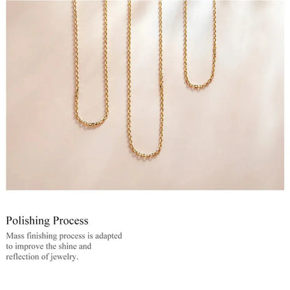 Authentic Gold Color 925 Sterling Silver Basic Cable Chain Necklace - SCA016 - Necklaces