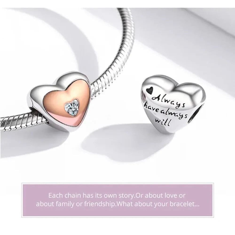Two-Tone Heart Charm: Embrace Timeless Love - Charms