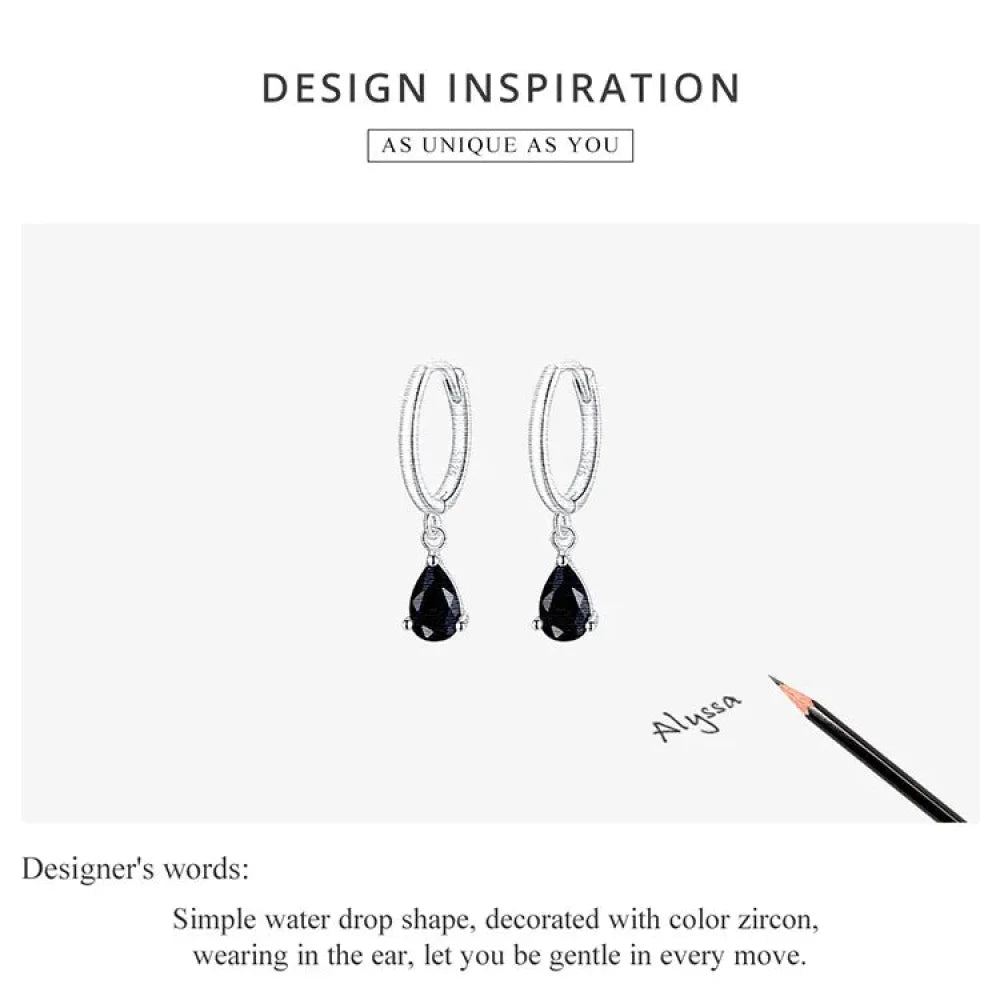Exquisite ISHWAR Water Drop Earrings | 925 Sterling Silver | 4 Colors | Statement jewellery SCE1018