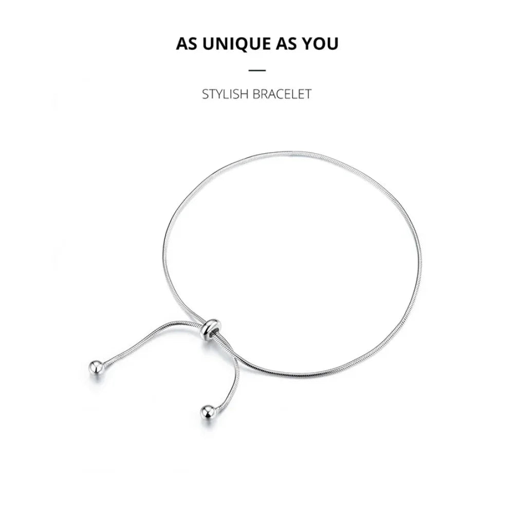 Stylish 925 Sterling Silver Adjustable Snake Charm Anklet - SCT016 - Anklets