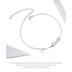 Elegant 925 Sterling Silver Infinity Chain Anklet Trendy Summer Foot Jewelry Anklets
