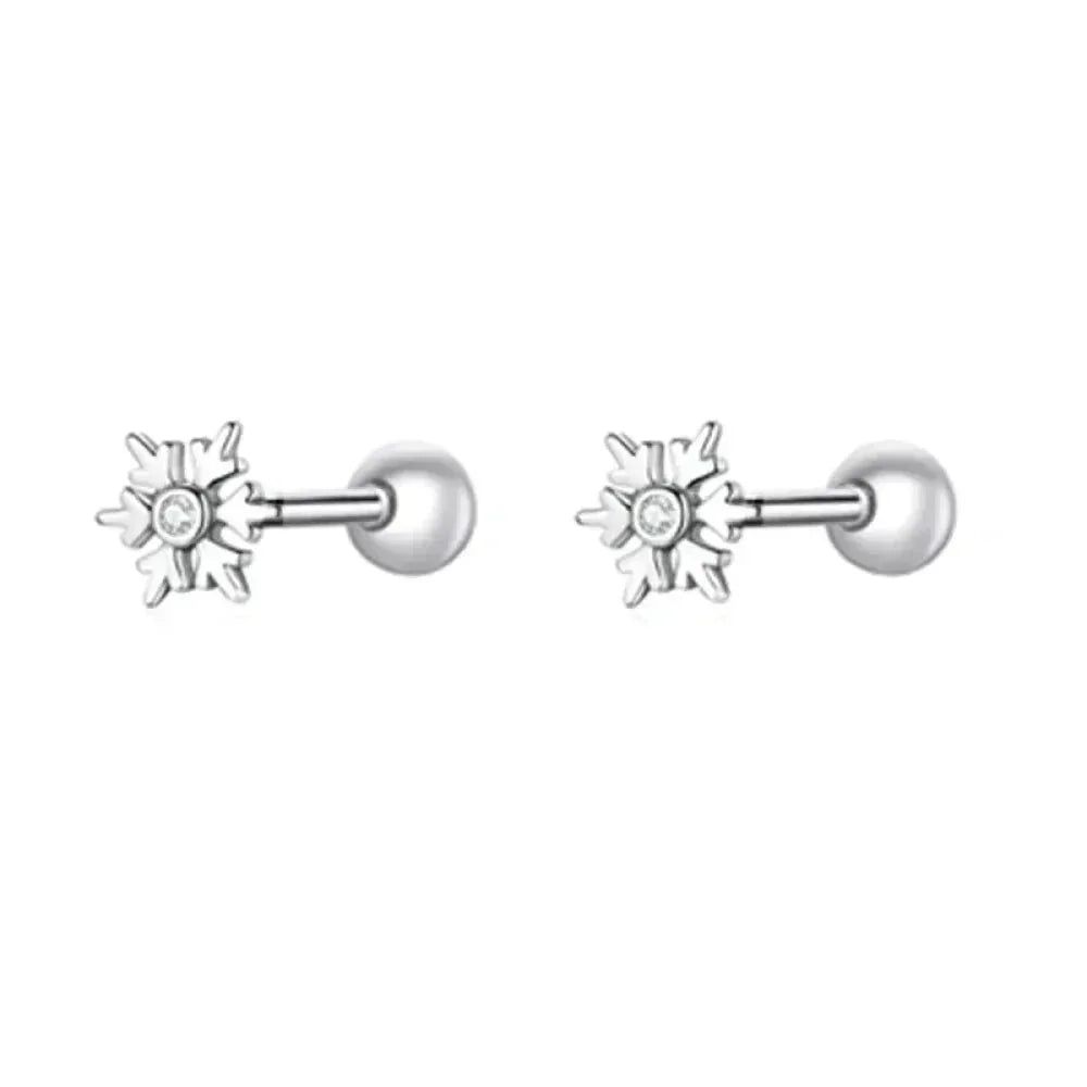 925 Sterling Silver Star And Butterfly Stud Earrings Delicate Fine Jewelry Snowflake