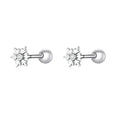925 Sterling Silver Star And Butterfly Stud Earrings Delicate Fine Jewelry Snowflake