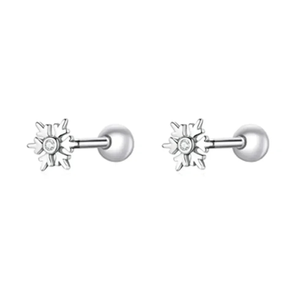 925 Sterling Silver Star and Butterfly Stud Earrings - Delicate Fine jewellery - Snowflake