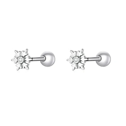925 Sterling Silver Star and Butterfly Stud Earrings - Delicate Fine jewellery - Snowflake