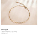 925 Sterling Silver Gold Cable Chain Bracelet | Hollow Link Women’S Fashion Jewelry Scb221 Bracelets