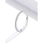 925 Sterling Silver Cz Simulated Diamond Stackable Ring Platinum Plated Eternity Bands For Women Rings