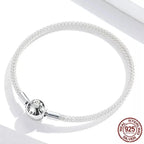 Shop Elegant 925 Sterling Silver Snake Chain Bracelets For Women Charm Bead Diy Fine Jewelry | 17Cm 19Cm