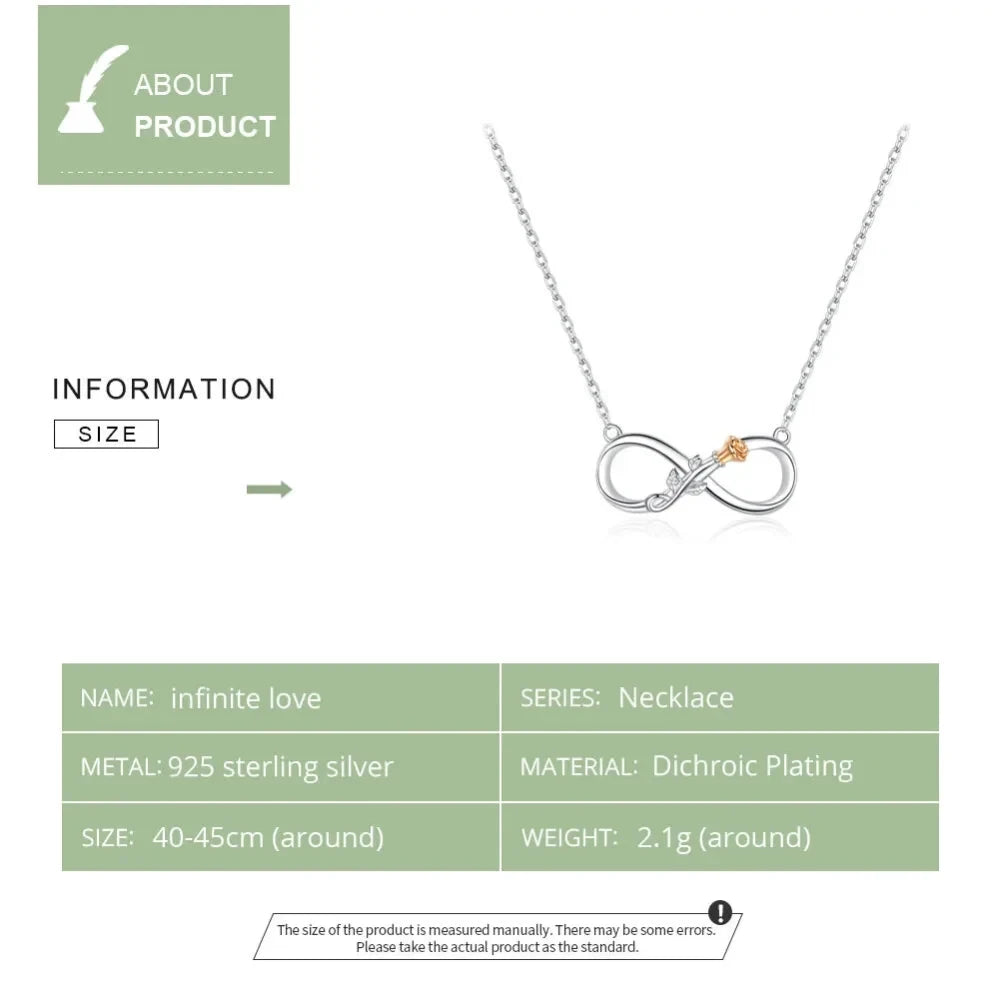 Delicate Rose: Sterling Silver Choker Necklace with Infinity Design - Necklaces