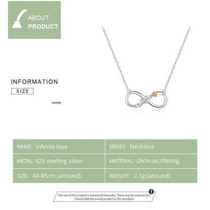 Delicate Rose: Sterling Silver Choker Necklace with Infinity Design - Necklaces