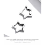925 Sterling Silver Starlike Earrings Minimalist Star Shape Ear Buckle for Women Fashion jewelry SCE1136 Hoop
