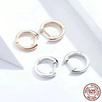 Genuine Sterling Silver Hoop Earrings Elegant Rose Gold Color Women’s Fashion jewelry SCE808