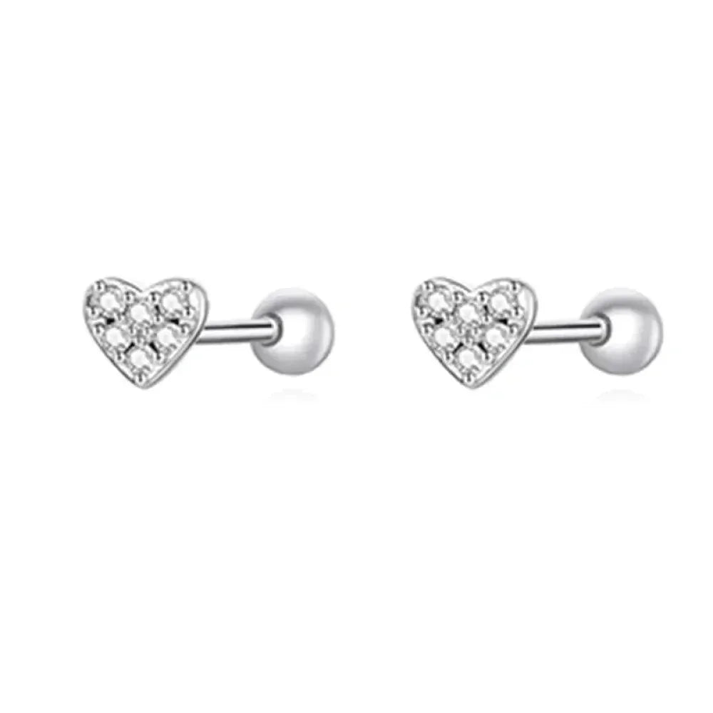 925 Sterling Silver Star And Butterfly Stud Earrings Delicate Fine Jewelry Heart