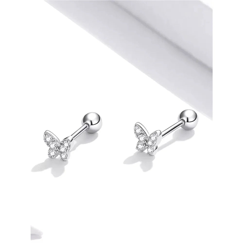 925 Sterling Silver Star and Butterfly Stud Earrings - Delicate Fine jewellery