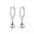 Exquisite Ishwar Water Drop Earrings | 925 Sterling Silver | 4 Colors | Statement Jewelry Sce1018 Pink