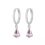 Exquisite Ishwar Water Drop Earrings | 925 Sterling Silver | 4 Colors | Statement Jewelry Sce1018 Pink