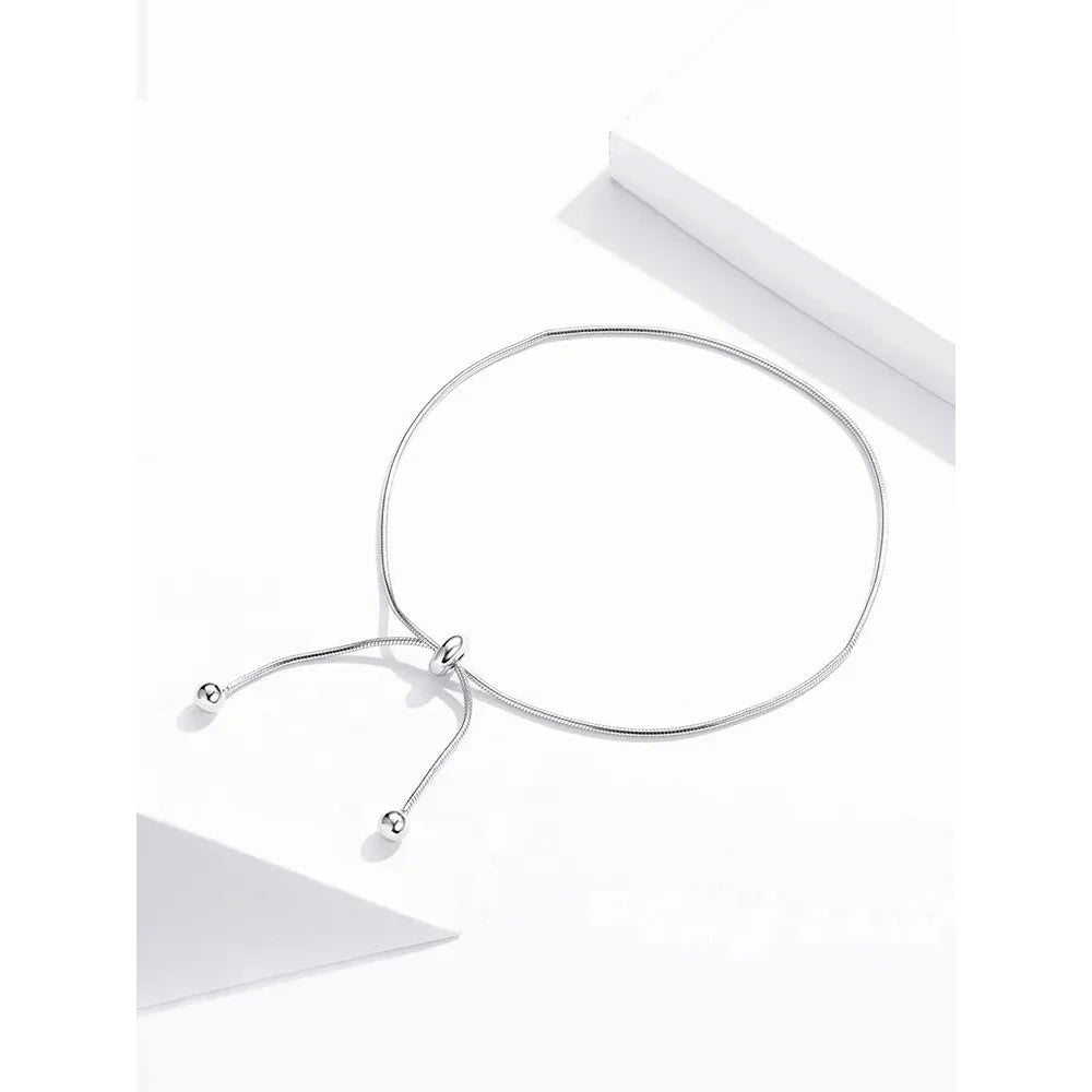 Stylish 925 Sterling Silver Adjustable Snake Charm Anklet - SCT016 - Anklets