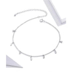 Authentic 925 Sterling Silver Minimalism Tassel Chain Anklet for Women Anklets